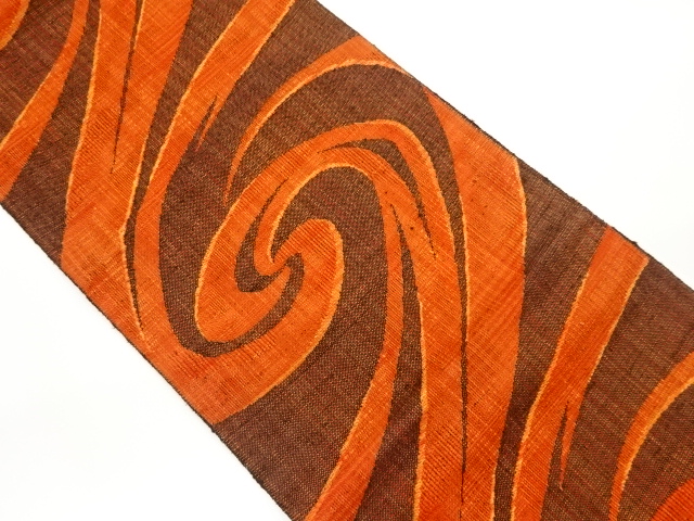 JAPANESE NAGOYA OBI / MAWATA TSUMUGI / WOVEN WAVY STRIPE